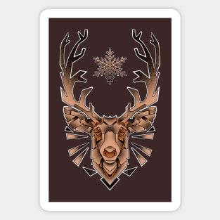 geometric deer with antlers Magnet